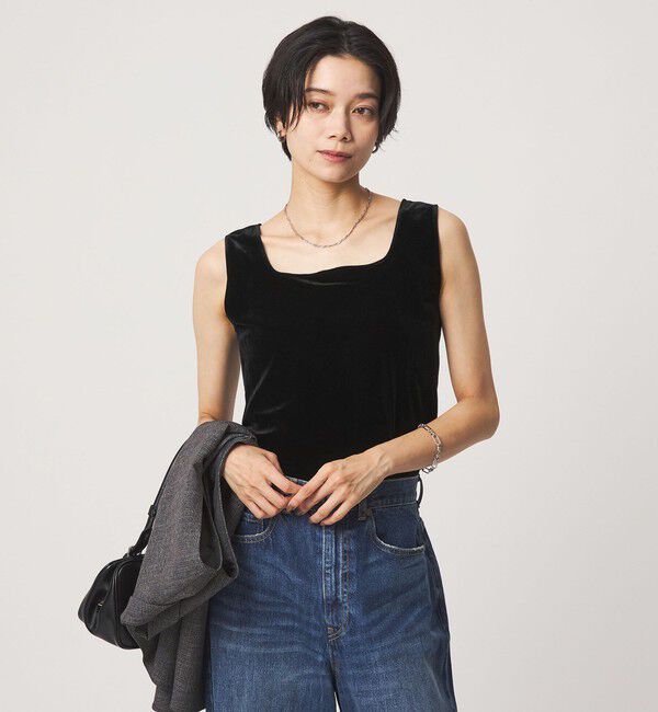 UNITED ARROWS green label relaxing「ベロア タンクトップ」|タンクトップ|BLACK