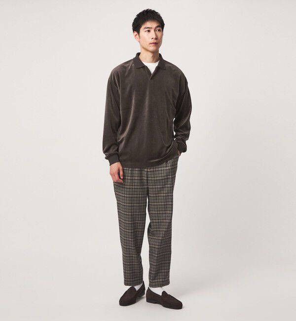 UNITED ARROWS green label relaxing「ベロア スキッパー 長袖 ポロシャツ」|Tシャツ・カットソー|
