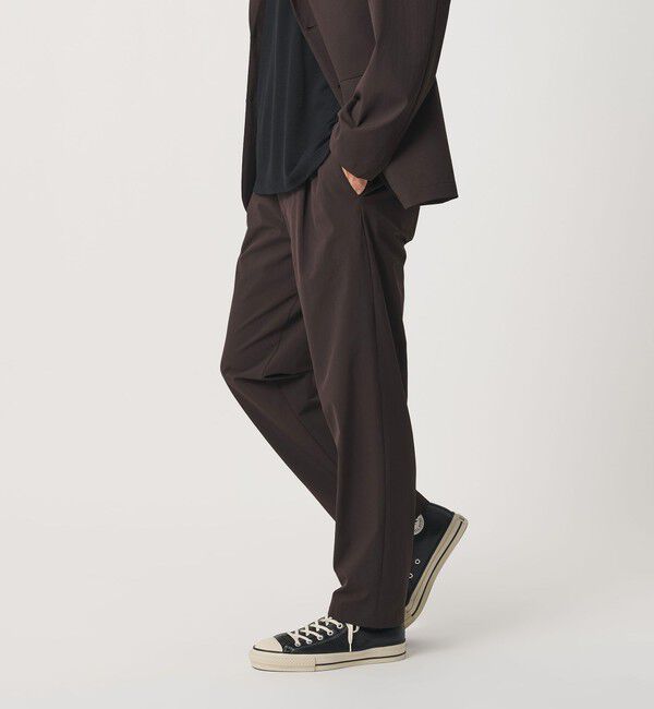 BEAUTY&YOUTH UNITED ARROWS「360&deg;MASTER 1プリーツ イーズ コンフォート イージーパンツ NO.6 セットアップ対応 撥水 ストレッチ ウォ」|チノ|DK.BROWN