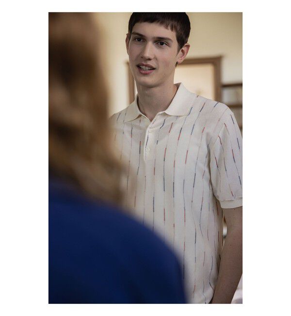 BEAMS PLUS「Knit Polo Kasuri Stripe」|ポロシャツ|