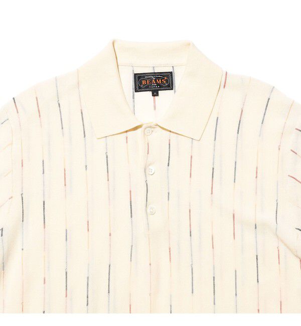 BEAMS PLUS「Knit Polo Kasuri Stripe」|ポロシャツ|