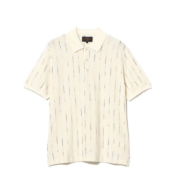 BEAMS PLUS「Knit Polo Kasuri Stripe」|ポロシャツ|