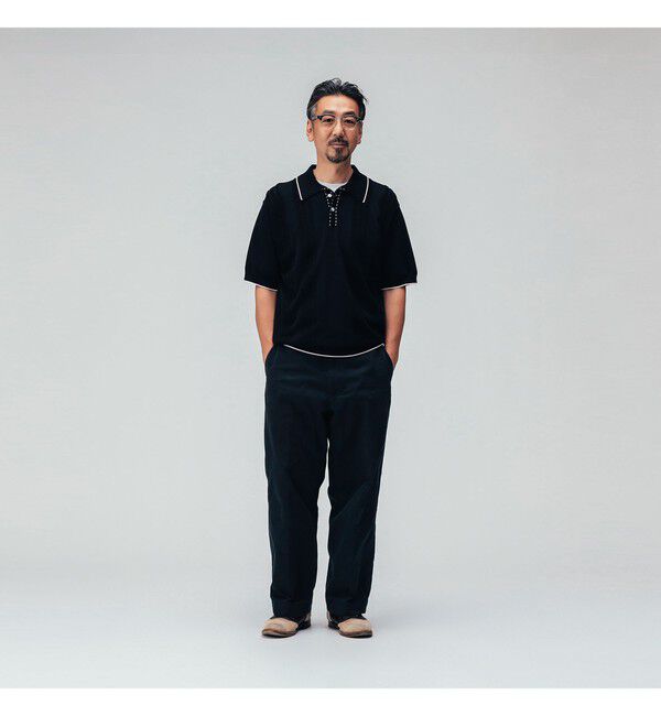 BEAMS PLUS「Knit Polo Raised Pattern Jacquard Line」|ポロシャツ|