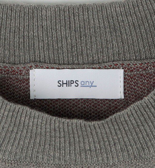 SHIPS any「SHIPS any:〈手洗い可能〉クラブロゴ ジャカード ニット◇」|ニット・セーター|