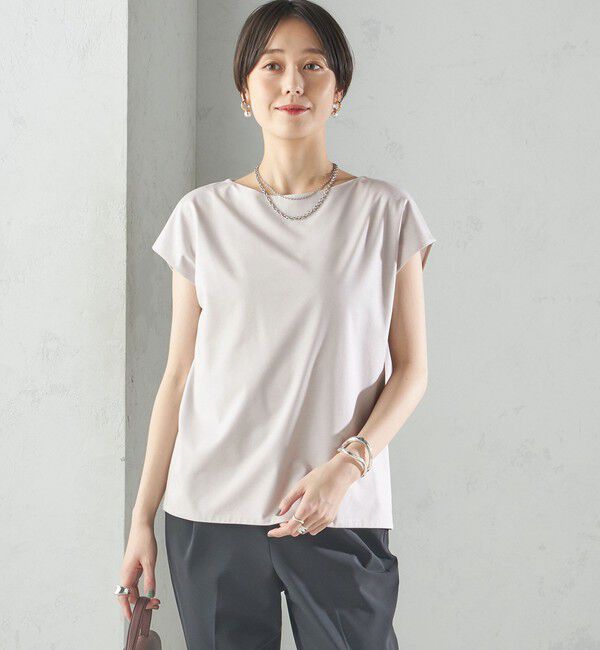 SHIPS for women「〈手洗い可能〉SORONA(R) ボートネック TEE」|Tシャツ・カットソー|