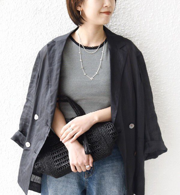 SHIPS for women「〈手洗い可能〉ボーダー レース トリミング 2WAY タンクトップ」|タンクトップ|