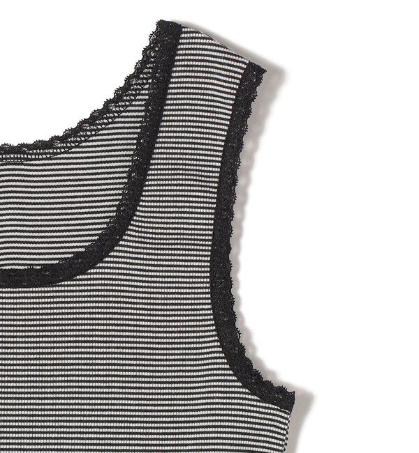 SHIPS for women「〈手洗い可能〉ボーダー レース トリミング 2WAY タンクトップ」|タンクトップ|