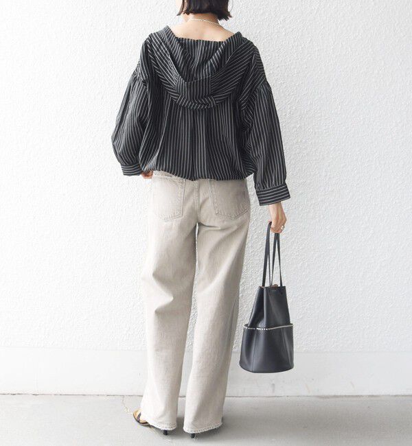 SHIPS for women「【WEB限定】〈手洗い可能〉シアー ストライプ フード 羽織り シャツ」|シャツ・ブラウス|