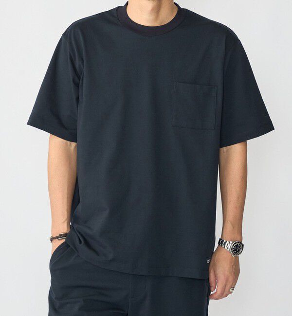 SHIPS「SHIPS:〈UVカット/吸水速乾/防シワ〉SOLOTEX(R) エアドライ Tシャツ」|Tシャツ・カットソー|ネイビー