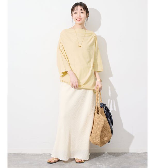 SLOBE IENA「ニュアンスネックBIG TEE」|Tシャツ・カットソー|