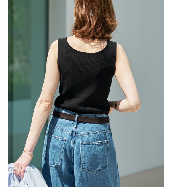 VERMEIL par iena「《手洗い可》リブスクエアネックノースリーブ」|タンクトップ|
