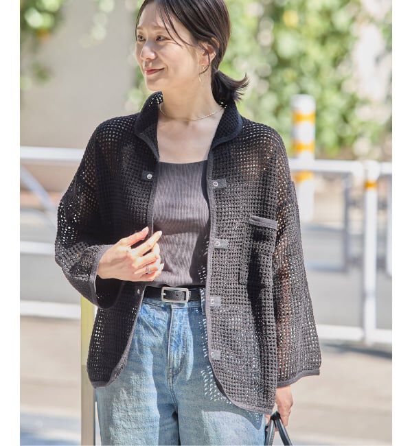 JOURNAL STANDARD「別注【ARMY TWILL/アーミーツイル】Cotton Mesh Shirt」|カーディガン|ブラック