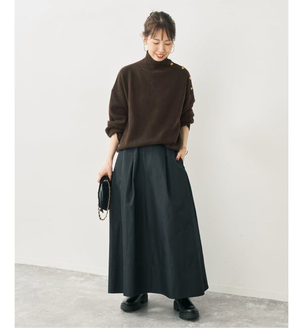 Spick and Span「《予約》ゴールドボタンハイネックニットプルオーバー」|ニット・セーター|