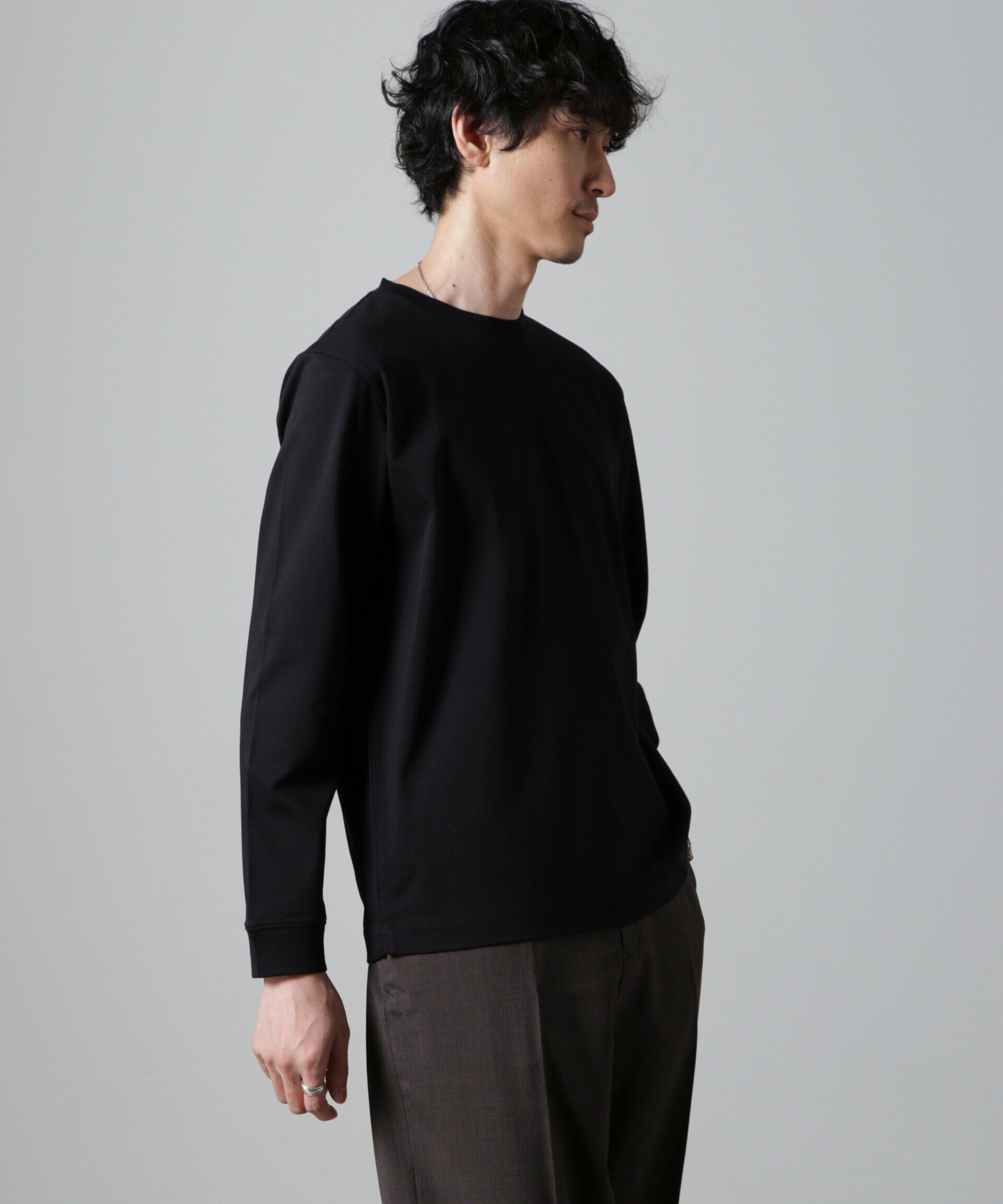 NANO universe「アンチスメルクルーネックTシャツ 長袖」|Tシャツ・カットソー|