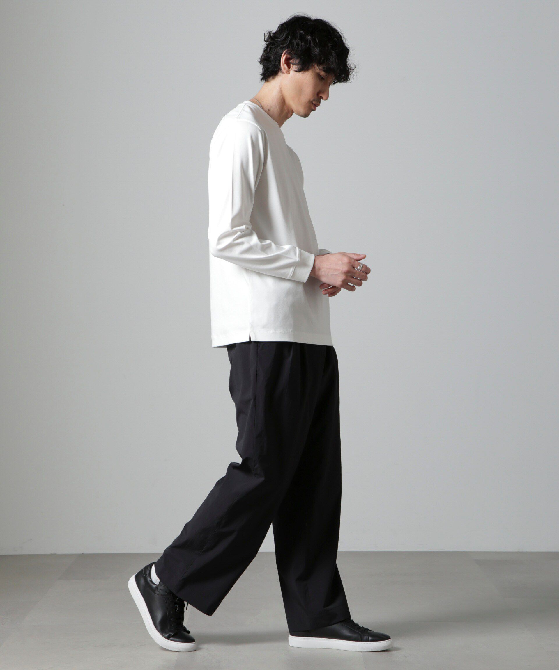 NANO universe「アンチスメルクルーネックTシャツ 長袖」|Tシャツ・カットソー|