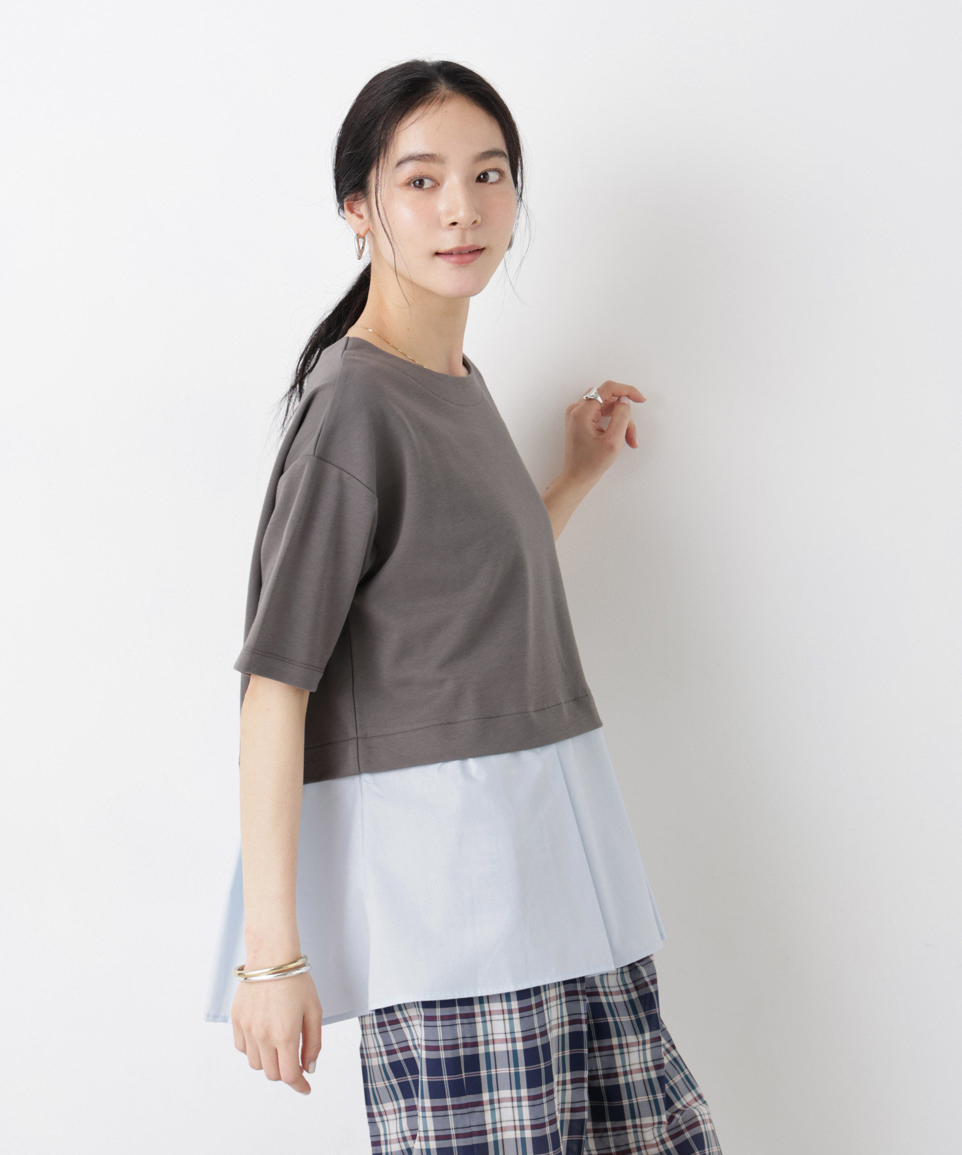 nano･universe「異素材ペプラムカットソー」|Tシャツ・カットソー|