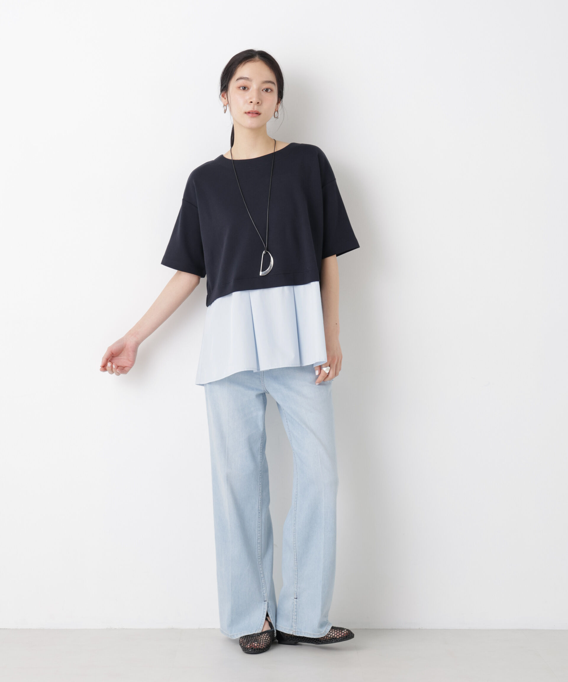 nano･universe「異素材ペプラムカットソー」|Tシャツ・カットソー|