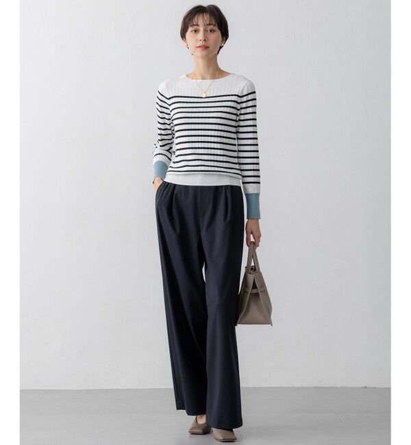 23区「【洗える】シルキーレーヨンワイドリブ ニット」|ニット・セーター|