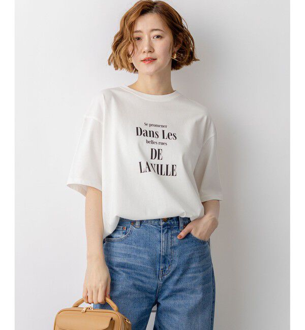 23区「シャツテール ロゴTEE」|Tシャツ・カットソー|オフ&times;ブラック