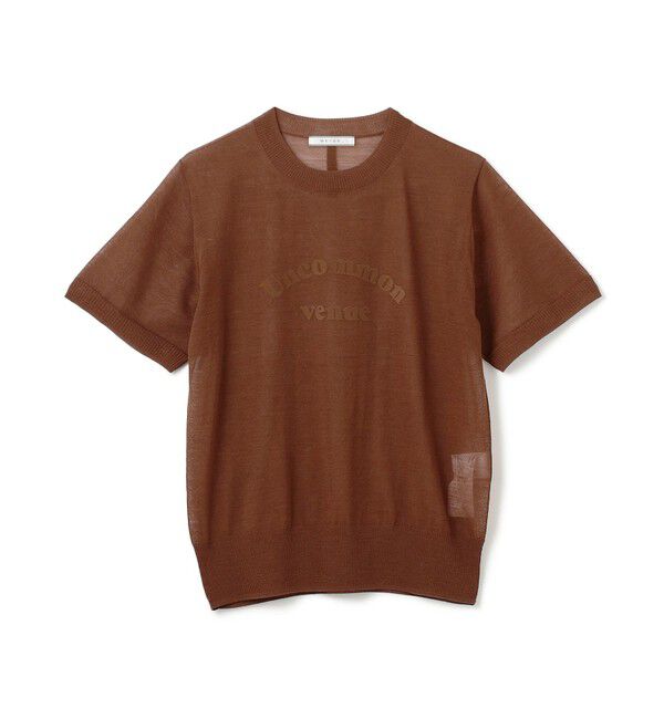 BEIGE,「【洗える・GLOW 10月号掲載】CADDO / シアーウールメッセージロゴＴニット」|ニット・セーター|