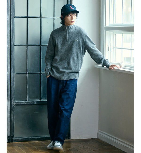 LACOSTE「ハイネックハーフジップ ウールニットセーター」|ニット・セーター|