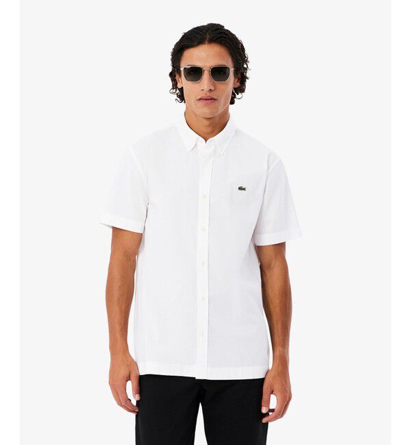 LACOSTE「ショートスリーブポプリンシャツ」|シャツ・ブラウス|ホワイト