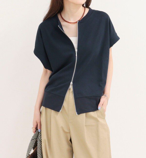fredy emue「ミニ裏毛前開きZIPプルオーバー」|Tシャツ・カットソー|