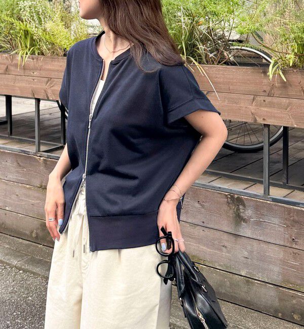 fredy emue「ミニ裏毛前開きZIPプルオーバー」|Tシャツ・カットソー|