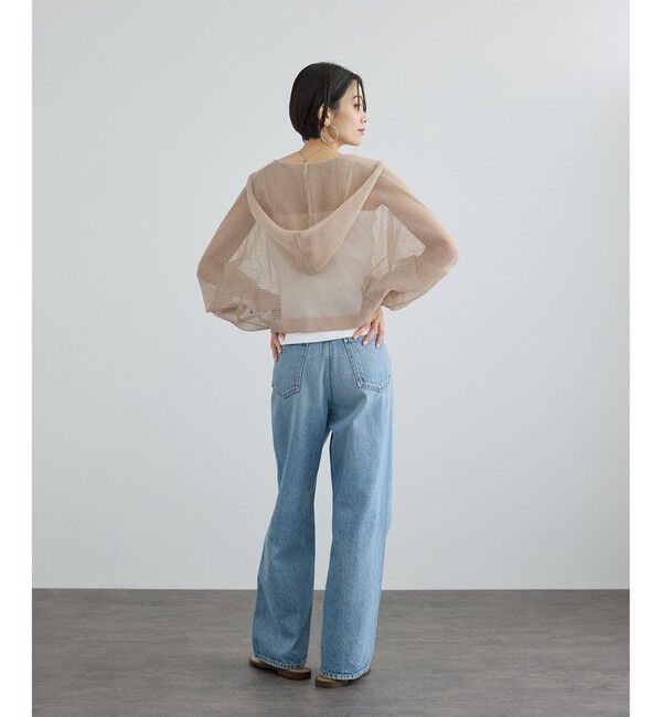 SALON adam et rope'「コットンリネンメッシュフードボレロ」|カーディガン|