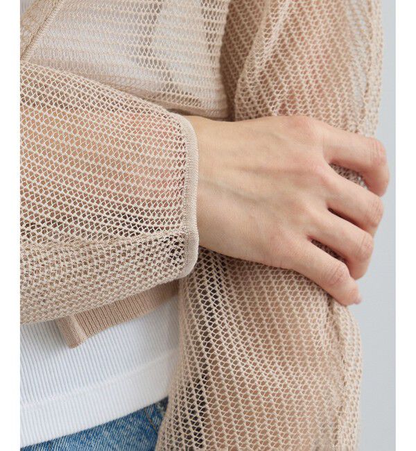 SALON adam et rope'「コットンリネンメッシュフードボレロ」|カーディガン|