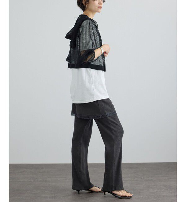 SALON adam et rope'「コットンリネンメッシュフードボレロ」|カーディガン|