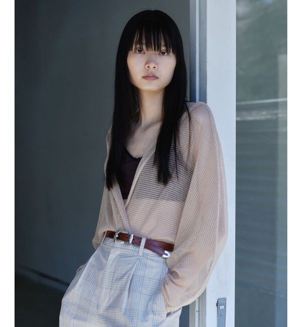 SALON adam et rope'「コットンリネンメッシュフードボレロ」|カーディガン|