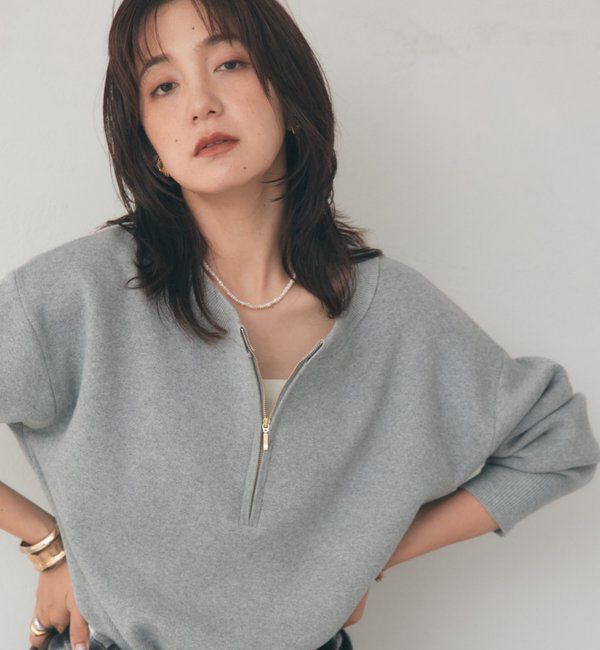  「スエットライクハーフZIPニット」|ニット・セーター|