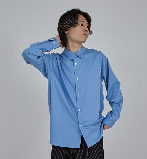 ABAHOUSE「【AH ABAHOUSE】ルーズフィット ロングスリーブシャツ」|シャツ・ブラウス|ブルー