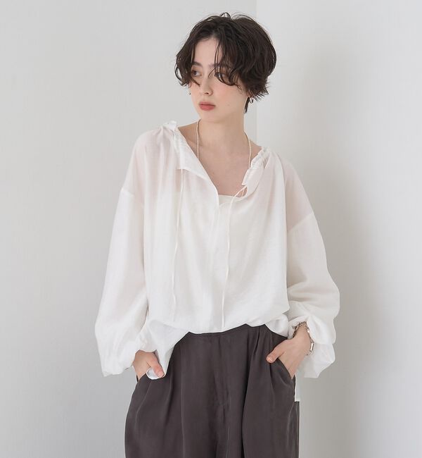 Rouge vif「【一部店舗限定】バルーンスリーブシアーブラウス」|シャツ・ブラウス|