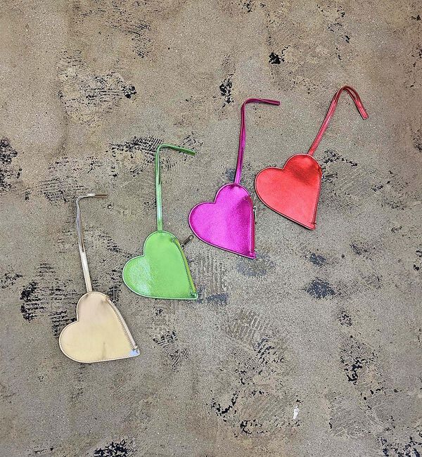 NOMINE「【cheek】heart pouch studs スタッズ ハートチャーム 巾着」|ショルダー・メッセンジャー|