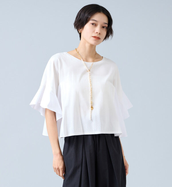 Liesse「布帛コンビフレアディティールカットソー」|Tシャツ・カットソー|オフホワイト