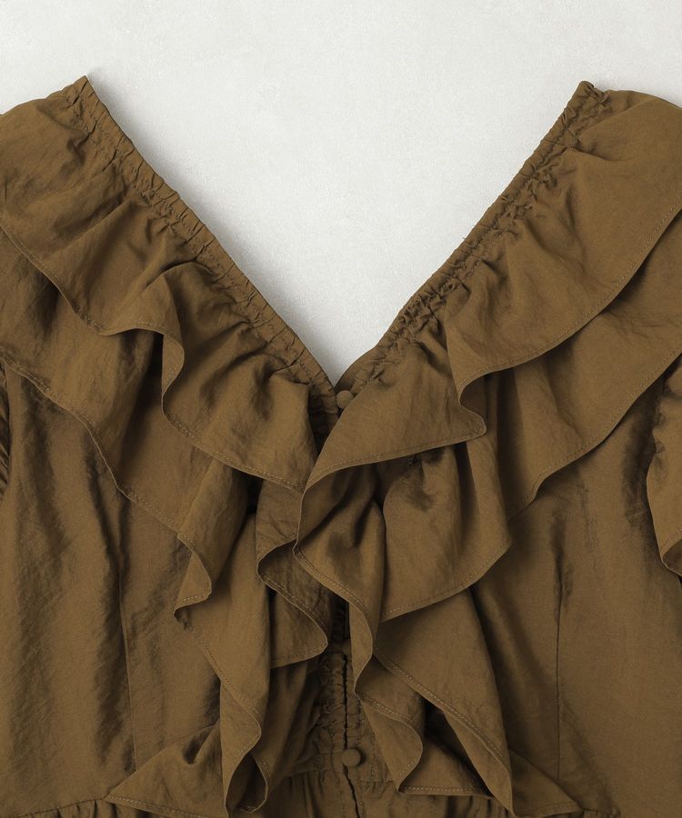 earth music&ecology「フリルVネックブラウス」|シャツ・ブラウス|