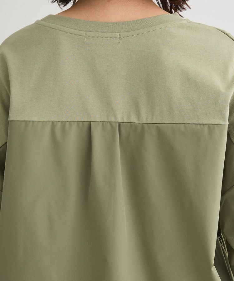 Green Parks「7分袖サイドシャーリングドッキングプルオーバー」|Tシャツ・カットソー|