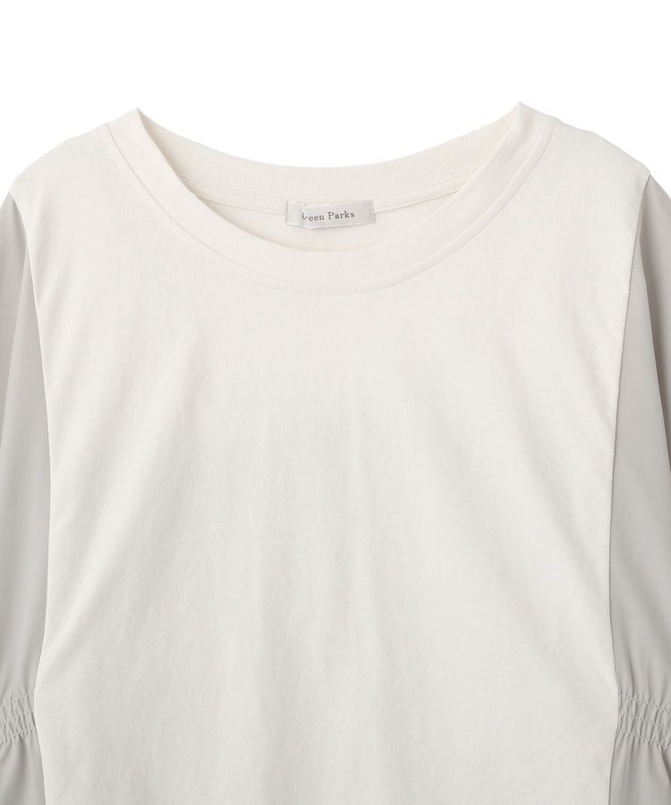 Green Parks「7分袖サイドシャーリングドッキングプルオーバー」|Tシャツ・カットソー|