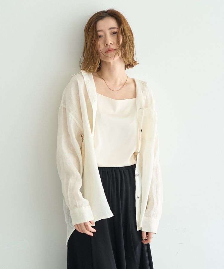 YECCA VECCA「3wayフレンチリネンシャツ」|シャツ・ブラウス|