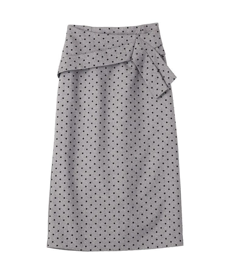 YECCA VECCA「タックリボンナロースカート」|タイト|
