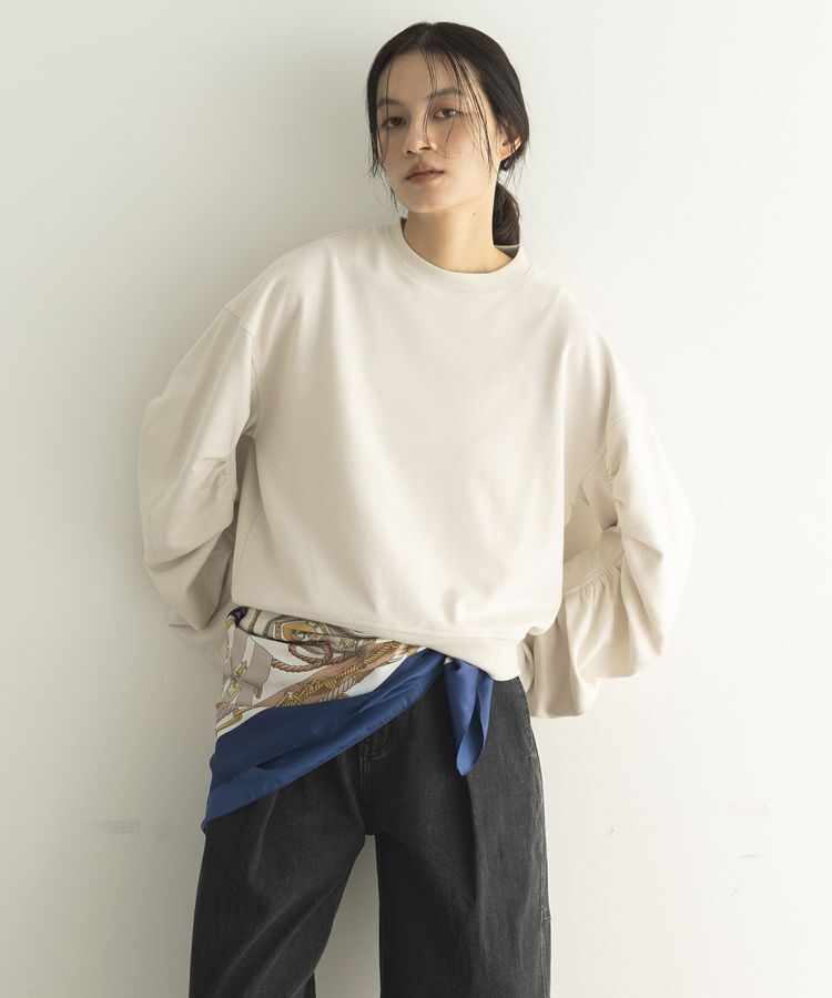 GARAGE OF GOOD CLOTHING「ミニ裏毛袖ギャザープルオーバー」|Tシャツ・カットソー|アイスグレー