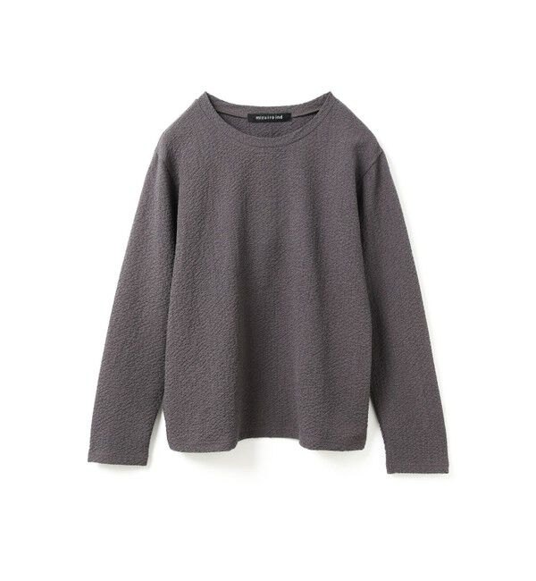 mizuiro ind「mizuiro ind ジャカードクルーネックプルオーバー」|Tシャツ・カットソー|グレー