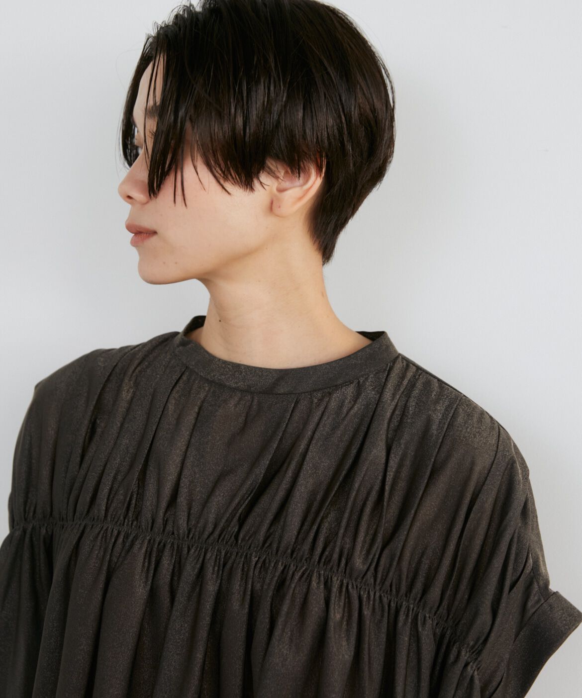 INED「《大きいサイズ》タックキャザーカットブラウス《Luftrobe》」|Tシャツ・カットソー|