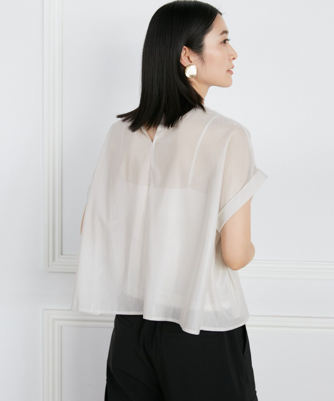 INED「《大きいサイズ》タックキャザーカットブラウス《Luftrobe》」|Tシャツ・カットソー|