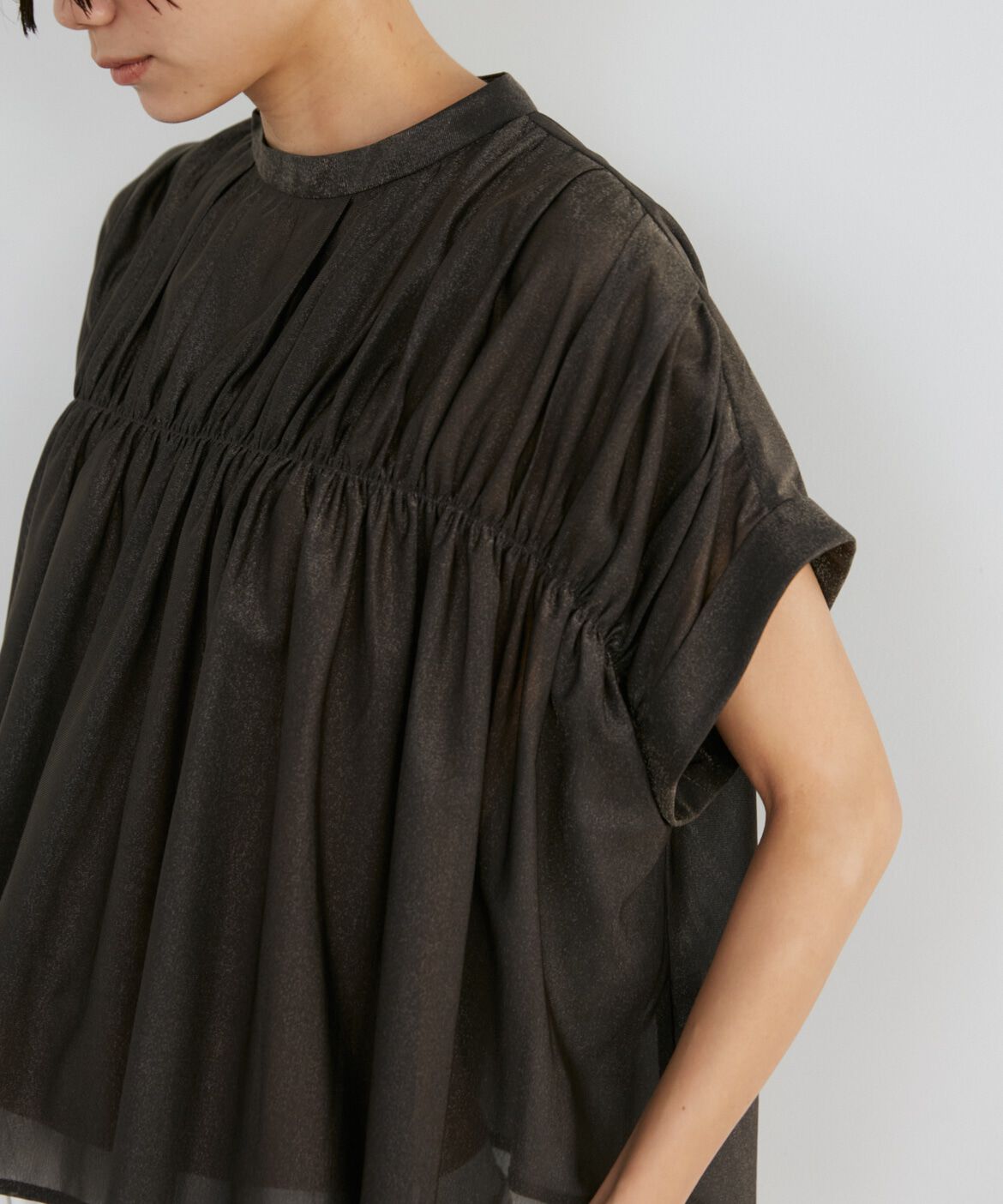 INED「《大きいサイズ》タックキャザーカットブラウス《Luftrobe》」|Tシャツ・カットソー|