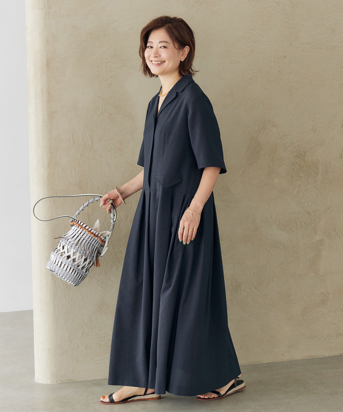 INED「《三尋木奈保コラボ》テーラードカラーワンピース《着丈が選べる》」|ワンピース|