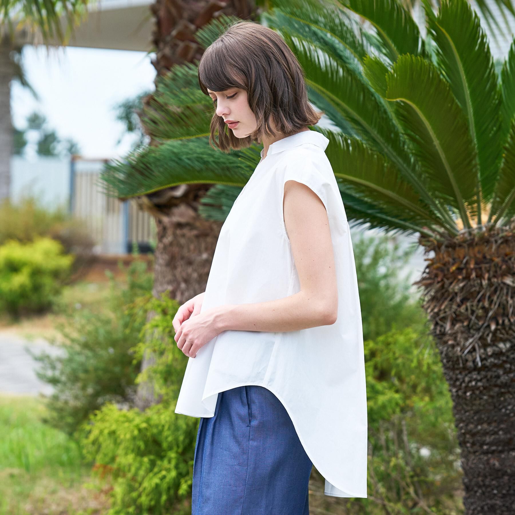 DRESSTERIOR「フレンチスリーブ スキッパーブラウス」|シャツ・ブラウス|