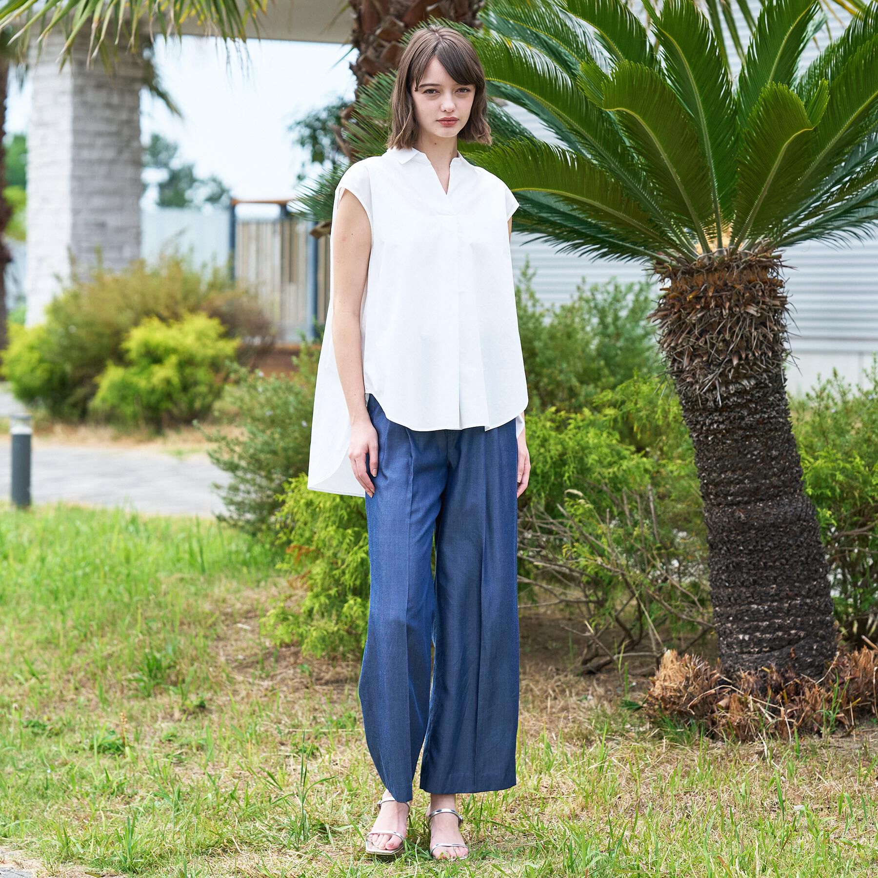 DRESSTERIOR「フレンチスリーブ スキッパーブラウス」|シャツ・ブラウス|